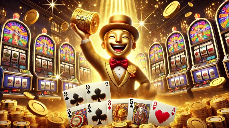 ตัวอย่างหน้าจอรีลและสัญลักษณ์พิเศษในเกมสล็อต